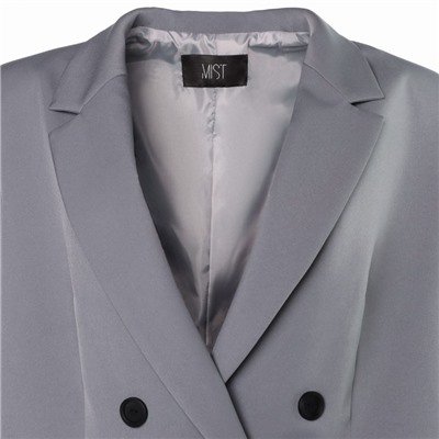 Пиджак женский двубортный MIST plus-size, размер 52, серо-голубой