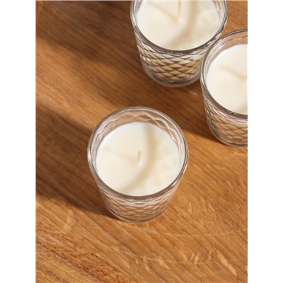 Ароматическая свеча в стакане, набор 3 шт., по 50 мл, 10 ч, 32 г, ваниль