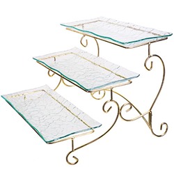 28674 Блюдо на ножке 3-яруса 36х41см LR (х4)