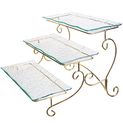 28674 Блюдо на ножке 3-яруса 36х41см LR (х4)