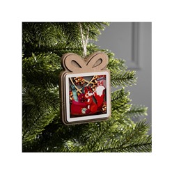 Подвеска световая «Белочка с подарками», 11×9 см, от батареек LR41×3, свечение тёплое белое