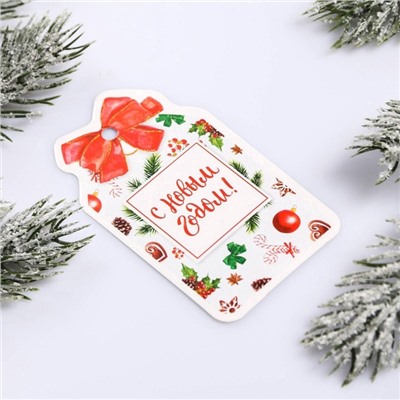Шильдик на подарок Новый год «Новогоднее пожелание», 5×9.0 см