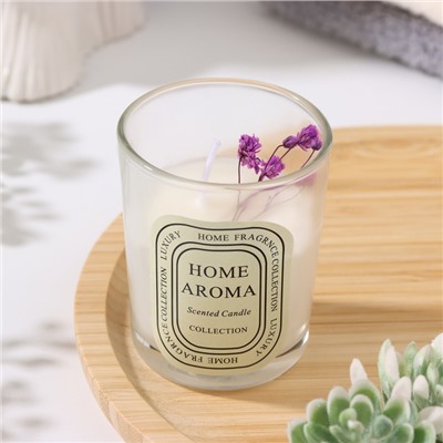 Ароматическая свеча в стакане Sweet Love, белый чай, цветы, 5.5×6.5 см, МИКС
