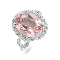 Кольцо из серебра морганит кварц, СПН02308