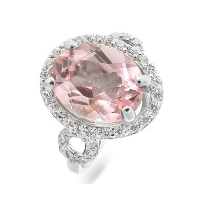 Кольцо из серебра морганит кварц, СПН02308