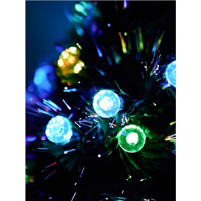 Ёлка светодиодная «Пушистая» 60 см, шарики, диаметр нижнего яруса 36 см, 55 ПВХ веток, мигание, свечение мульти