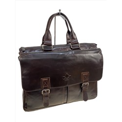 Сумка-портфель мужская из натуральной кожи, цвет шоколад