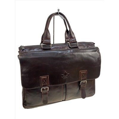 Сумка-портфель мужская из натуральной кожи, цвет шоколад