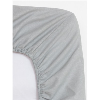 Простыня на резинке 2-спальная «Этель», 160×200+25 см, светло-серая, бязь