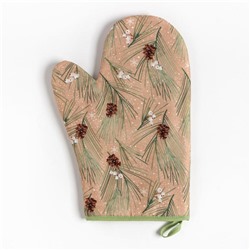 Варежка-прихватка новогодняя "Spruce branches" 20х28см, 100% хлопок, саржа 190 гр/м2, ватин 250г/м2
