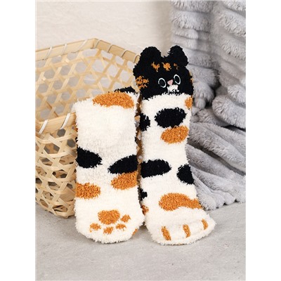 Носки женские флисовые р. 35-40 Лапки новогодний № 3 / MNZ-19/3 /721638