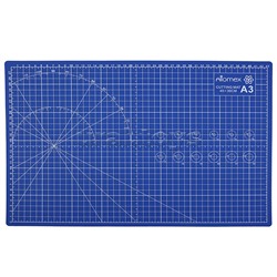 Коврик для резки A3 (45x30 см) "Attomex" непрорезаемый, толщина 2 мм, двухсторонний, трехслойный, синий