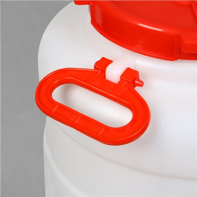 Фляга пищевая, 30 л, горловина 19.5 см, 2 ручки, белая