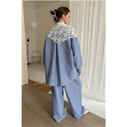 Костюм женский  SET065/07/Голубой, белый