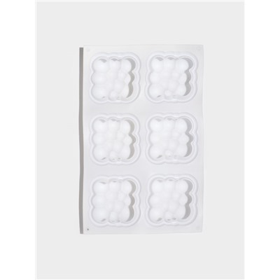 Форма для выпечки и муссовых десертов KONFINETTA «Облако», силикон, 30×18.8×3.5 см, 6 ячеек (7.4×7.4 см), белая