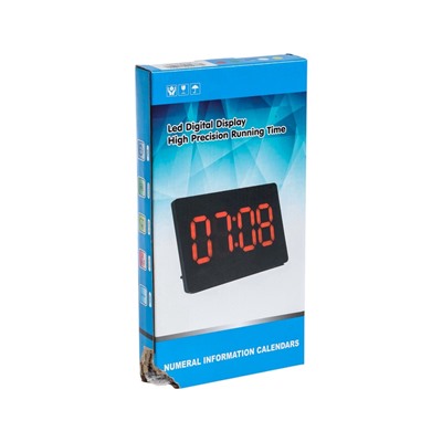 УЦЕНКА Часы электронные настенные, настольные «Соломон», с будильником, 15.5×23.5 см, синие цифры