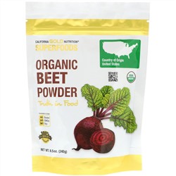 California Gold Nutrition, Superfoods, органический порошок из свеклы, 240 г (8,5 унции)