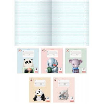 Тетрадь  12л  1 класс в две линии с частыми наклонными (Для левшей) "Милашки" ТКЛЛ128120 Listoff