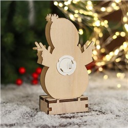 Светильник новогодний «Снеговик в шапочке с помпончиками» 10×16 см