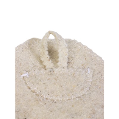 Коврик - сидушка для бани и сауны «Классический», 44×34 см, шерсть 100%, белый