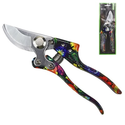 Секатор усиленный и стильный цветы, срез до 20мм