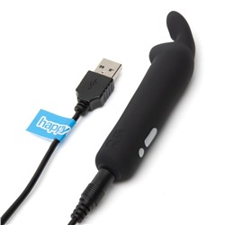 Черная вибропуля с ушками Rechargeable Rabbit Ears Bullet Vibrator