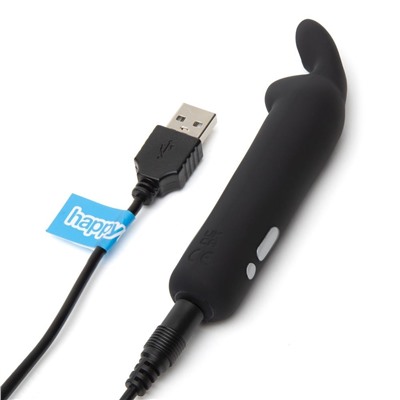 Черная вибропуля с ушками Rechargeable Rabbit Ears Bullet Vibrator