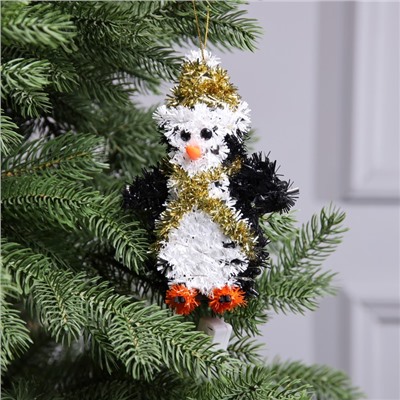 Светодиодная фигура из мишуры «Пингвин» 17×11 см, 10 LED, батарейки AG10×3 (в комплекте), свечение тёплое белое