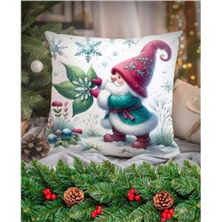 Наволочка декоративная новогодняя 45х45 на молнии, без наполнения