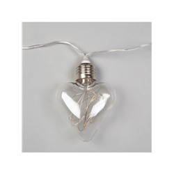 Гирлянда «Нить» 3 м с насадками «Лампочки сердца», IP20, прозрачная нить, 80 LED, свечение мульти, 8 режимов, 220 В