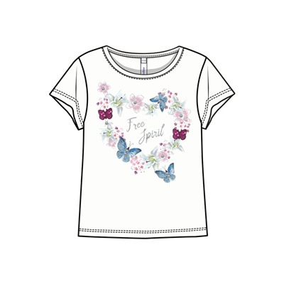 Фуфайка трикотажная для девочек (футболка)