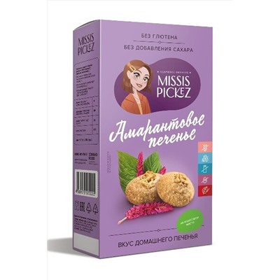 Печенье амарантовое без сахара и глютена Missis Pickez 100г ЭКОПРОДУКТЫ, 1185110