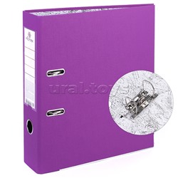 Папка с арочным механизмом "Attomex" A4 75 мм PVC разобранная, металлическая окантовка, запечатка форзаца, наварной карман с этикеткой, фиолетовая