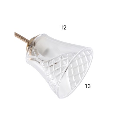 Люстра 12276/2FGD, 2×40 Вт, E27, 60×18×23 см, золото