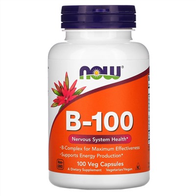 Now Foods, B-100, 100 растительных капсул