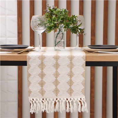 Дорожка на стол Этель сканди 32×180 см, 50% хлопок 50% п/э, бежевая