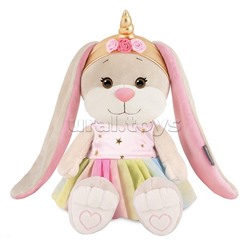 Зайка Лин Единорожка в Радужной Юбке, 20 см