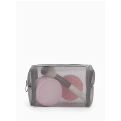 Косметичка Classic, полупрозрачная, на молнии, серая