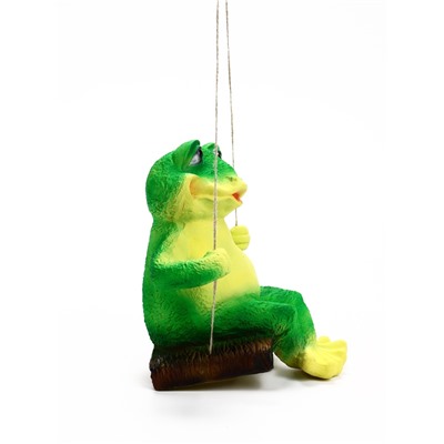 Садовая фигура из полистоуна «Лягушка на качелях», подвесная, 24×23×27 см