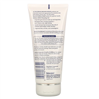 Eucerin, Уменьшение покраснения, очищающий гель, без отдушек, 200 мл (6,8 жидк. унций)