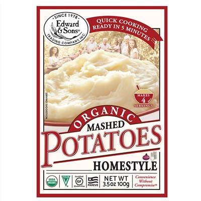 Edward & Sons, Органическое картофельное пюре Organic Mashed Potatoes, домашняя кухня, 100 г