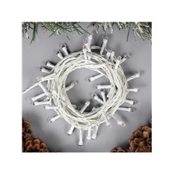Гирлянда «Нить» 5 м, IP20, белая нить, 50 LED, свечение тёплое белое, 8 режимов, 220 В