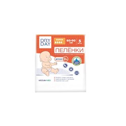 Modum Пеленки гигиенические одноразовые впитывающие Dry day детские 0+ Super 60*90см 5шт