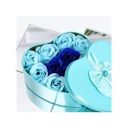 Мыльные розы, бирюзовые и синие, набор 11 шт.