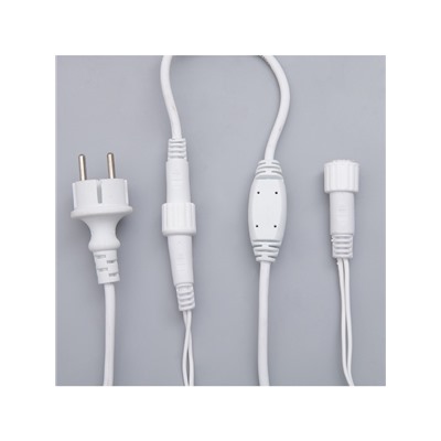 Гирлянда «Бахрома» 3×0.6 м, IP44, УМС, белая нить, 160 LED, свечение бело-синее, мигание, 220 В