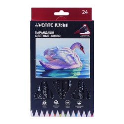 Карандаши цветные "Jumbo Art" 24 цвета, диаметр корпуса 10 мм, диаметр грифеля 4 мм, трехгранные, в картонной коробке