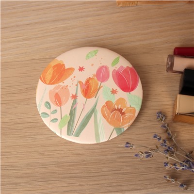 Зеркало карманное 7 см Цветы / MX-357 /уп 60/720/OPP