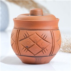 УЦЕНКА Горшок керамический для запекания «Аппетитный» 0.7 л, молочение, нет крышки