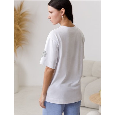 Футболка оверсайз с принтом из премиального 100% хлопка