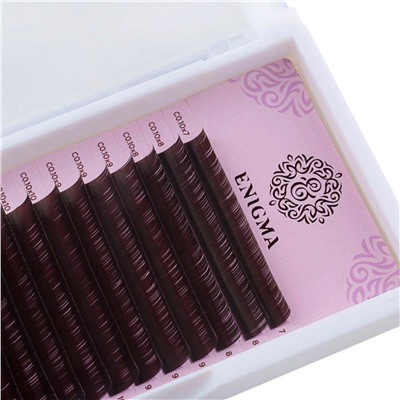 Enigma Ресницы на ленте Микс 16 линий 8-12 мм, D, 0,085 мм, черный 11757